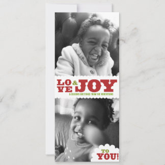 Country Retro Liebe & Joy Double Foto Card Feiertagskarte