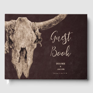 Country Rodeo Western Brown Bull Skull Gästebuch