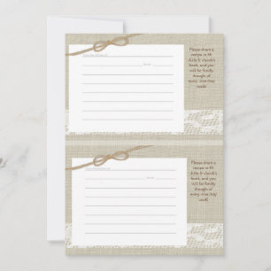 Country Romance Burlap Look Rezept Karten zwei 3 x
