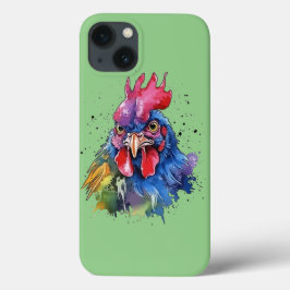 Country Rooster Chicken Watercolor Stil Case-Mate iPhone Hülle