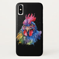 Country Rooster Chicken Watercolor Stil