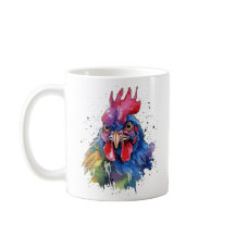 Country Rooster Chicken Watercolor Stil