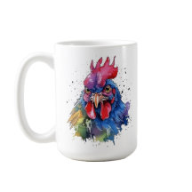 Country Rooster Chicken Watercolor Stil