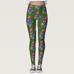 Country Rooster Chicken Watercolor Stil Leggings