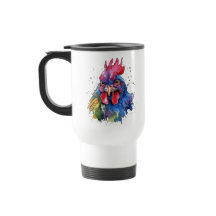 Country Rooster Chicken Watercolor Stil