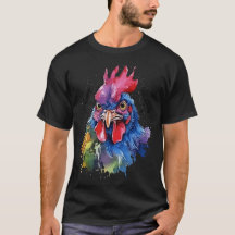 Country Rooster Chicken Watercolor Stil