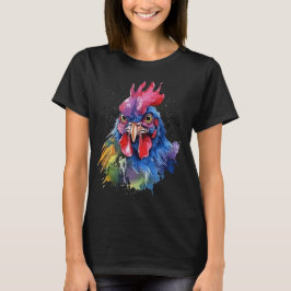 Country Rooster Chicken Watercolor Stil T-Shirt