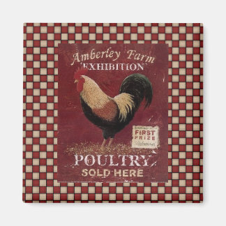 Country Rooster Sign Kühlschrankmagnet Magnet