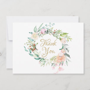 Country Rose Floral Garland Vielen Dank Dankeskarte