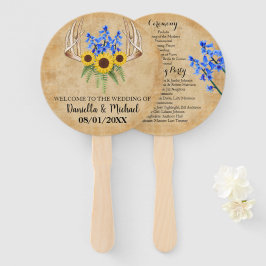 Country Rustic Antlers Wedding Zeremony Programm Fächer