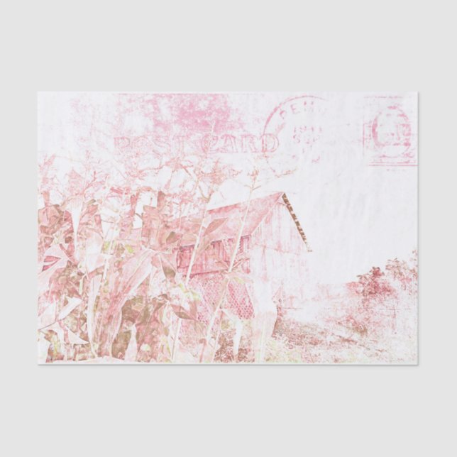 Country Rustic Barn White Brown Not Script Seidenpapier (Vorderseite)