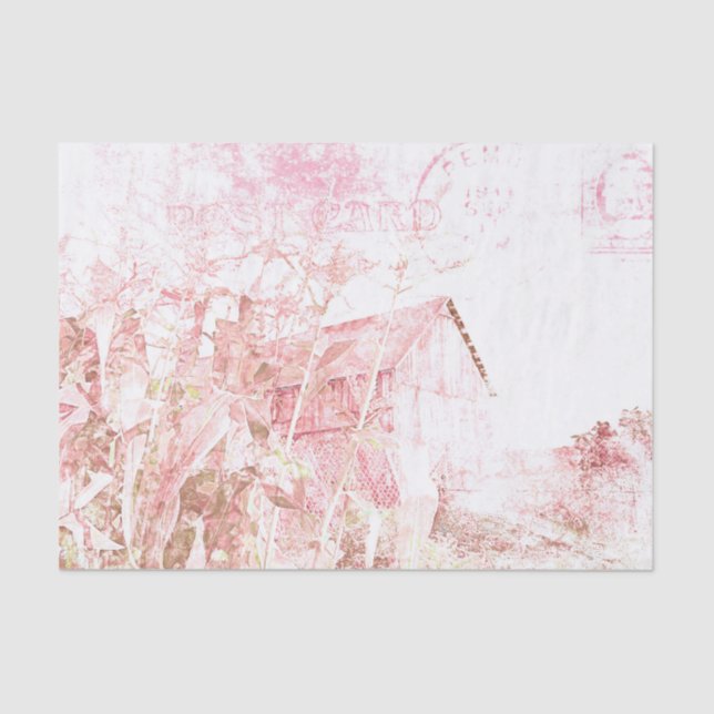Country Rustic Barn White Brown Not Script Seidenpapier (Vorderseite)