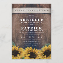 Country Rustic Barrel Vintag Sonnenblumenhochzeit