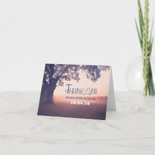 Country rustic Baumlichter Hochzeit danke Karten