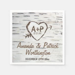 Country Rustic Birch Tree Bark Wedding Napkins Serviette