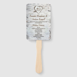 Country Rustic Birch Tree Barke Hochzeitsprogramme Fächer