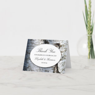 Country Rustic Birch Tree Hochzeit Dankeskarte