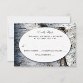Country Rustic Birch Tree Hochzeit RSVP Karte