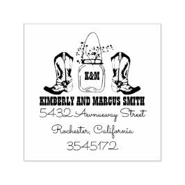 Country Rustic Cowboy Boots Mason Jar Permastempel
