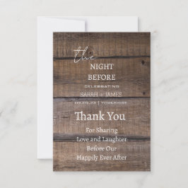 Country Rustic die Nacht vor Hochzeit Vielen Dank Dankeskarte