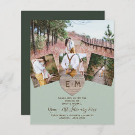 Country Rustic Foto Carved Heart Monogram Wedding