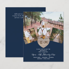 Country Rustic Foto Carved Heart Monogram Wedding