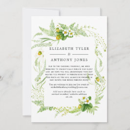 Country Rustic Greenerity Wedding Reduced Guest Li Ankündigung