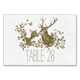 Country rustic Hochzeitskarte Tischnummer mit Hirs