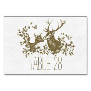 Country rustic Hochzeitskarte Tischnummer mit Hirs
