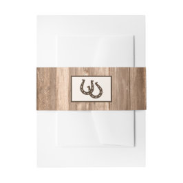 Country Rustic Horseshoe & Brown Wood Wedding Einladungsbanderole