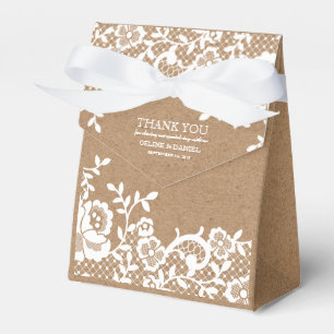 Country Rustic Lace Wedding Vielen Dank Geschenkschachtel