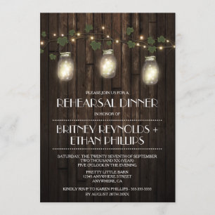 Country Rustic Lights Probe Dinner Einladungen