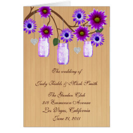 Country Rustic Lila Mason Jars Programmkarte