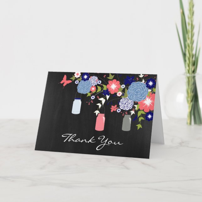 Country Rustic Mason Jar Dankeschön Karte (Vorderseite)