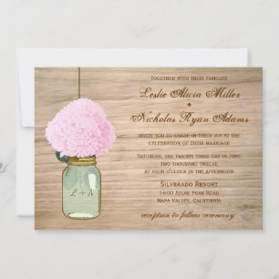 Country Rustic Mason Jar Hydrangea Hochzeit Einladung