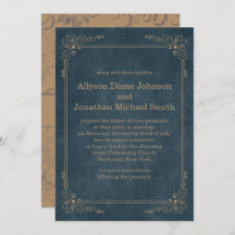 Country Rustic Navy Blue Tan Chalkboard Hochzeit |