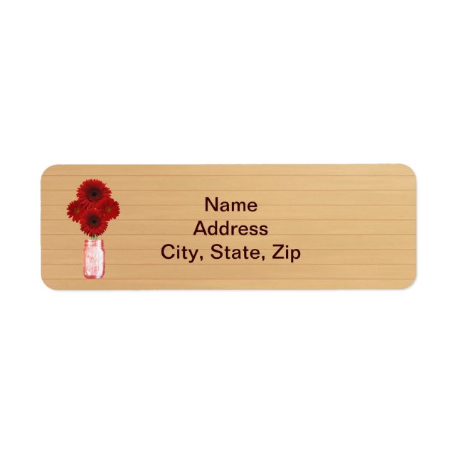 Country Rustic Red Mason Jar Address Labels (Vorne)