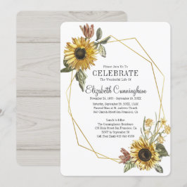Country Rustic Sonnenblume Floral Geometric Memori Einladung