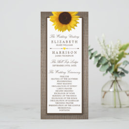 Country Rustic Sunflower & Burlap Wedge Programm