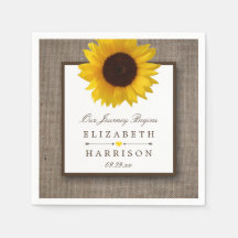 Country Rustic Sunflower & Burlap Wedge