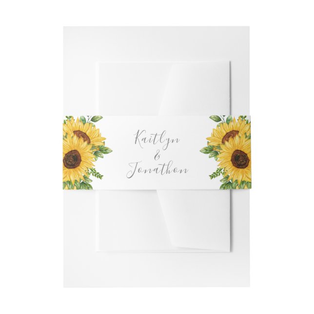 Country Rustic Sunflower Wedding Einladungsbanderole (Vorderseite Beispiel)