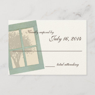 Country Rustic Window Pane Hochzeit RSVP Karte