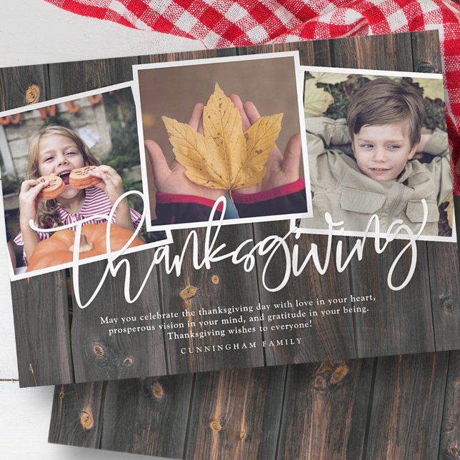 Country Rustic Wood 3 Family Foto Erntedank (Von Creator hochgeladen)