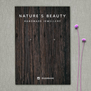 Country Rustic Wood Earring Juwelier Display Card