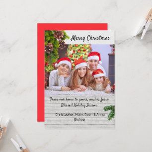 Country Rustic Wood Foto Weihnachtskarte Karte