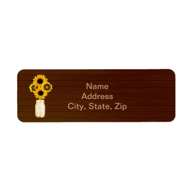 Country Rustic Yellow Mason Jar Address Labels (Vorne)