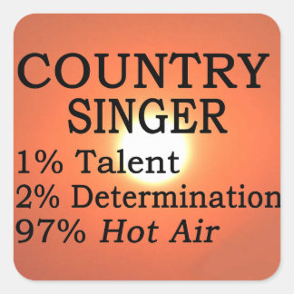 Country Singer Hot Air Square Sticker