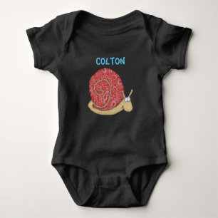 Country Snail Custom Bodysuit Baby Strampler