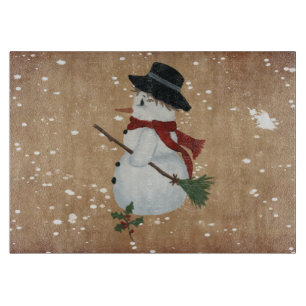 Country Snowman Glasschneider Schneidebrett