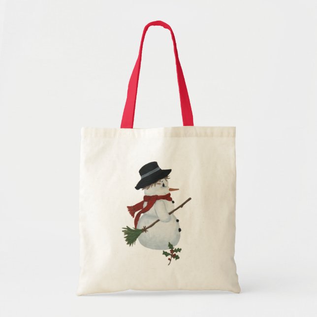 Country Snowman Tote Bag Tragetasche (Vorne)